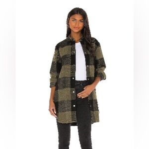 Steve Madden Women's Plaid Utility Jacket - Black and Green